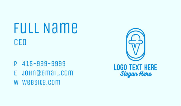 Blue Ice Cream Business Card Design Image Preview