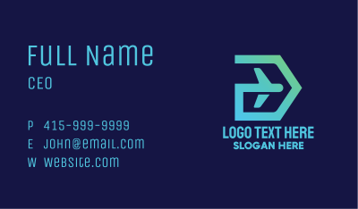 Digital Airplane Letter D Business Card