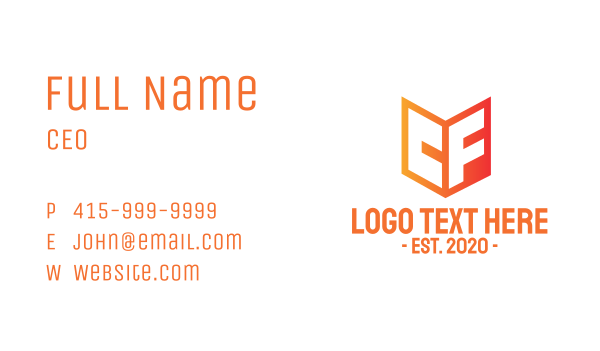 Modern Gradient CF Business Card Design Image Preview