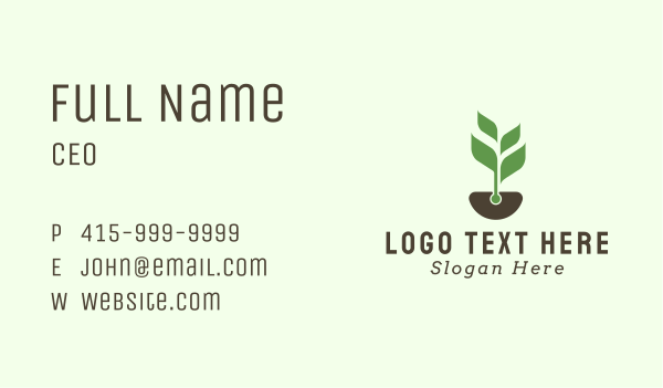 Soil Leaf Sprout Business Card Design Image Preview