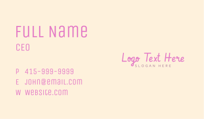 Feminine Cursive Wordmark Business Card Image Preview