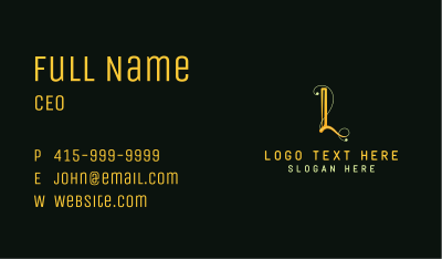 Modern Script Letter L Business Card Image Preview