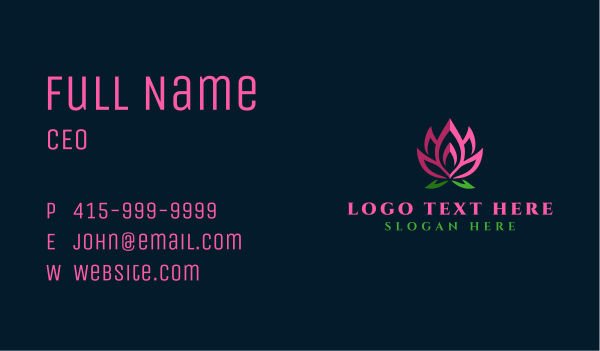 Natural Lotus Flower Business Card Design Image Preview