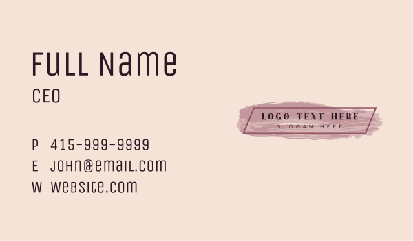 Brush Stroke Salon Business Card Design Image Preview