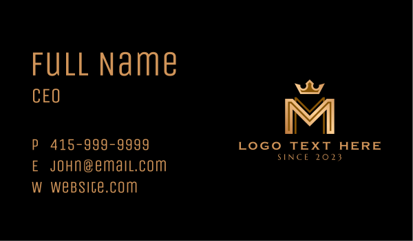 Premium Crown Letter M Business Card Design Image Preview