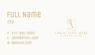 Elegant Quill Pen Business Card Image Preview