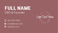 White Feminine Wordmark Business Card Design