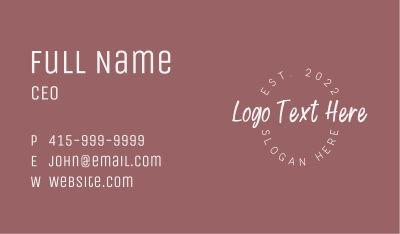 White Feminine Wordmark Business Card Image Preview