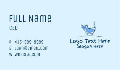 Blue Cat Doodle  Business Card Image Preview