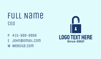 Locksmith Security Padlock Business Card Image Preview