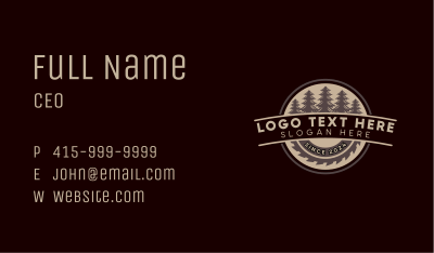 Sawmill Tree Woodwork Business Card Image Preview