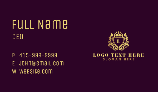 Shield Luxury Crown Business Card Design Image Preview