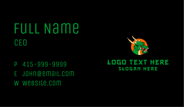 Angry Dragon Gaming Business Card Design Image Preview