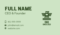 Green Military Falcon  Business Card Image Preview