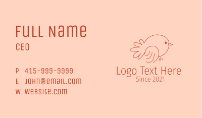 Minimalist Cute Bird  Business Card Image Preview