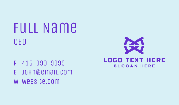 Blue Tech Symbol Business Card Design Image Preview