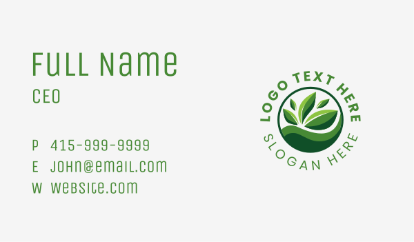 Fresh Organic Leaf Business Card Design Image Preview