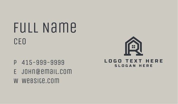 House Builder Letter R Business Card Design Image Preview