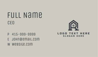 House Builder Letter R Business Card Image Preview