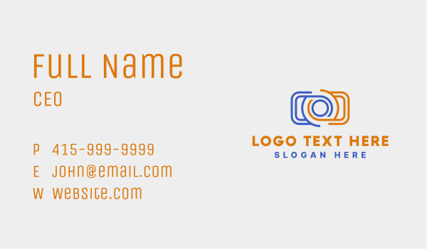 Simple Photography Camera Business Card Design Image Preview