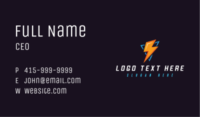 Thunder Electric Bolt Business Card Image Preview
