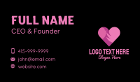 Pink Flaming Heart Business Card Design