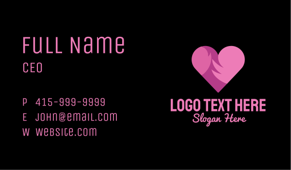 Pink Flaming Heart Business Card Design Image Preview