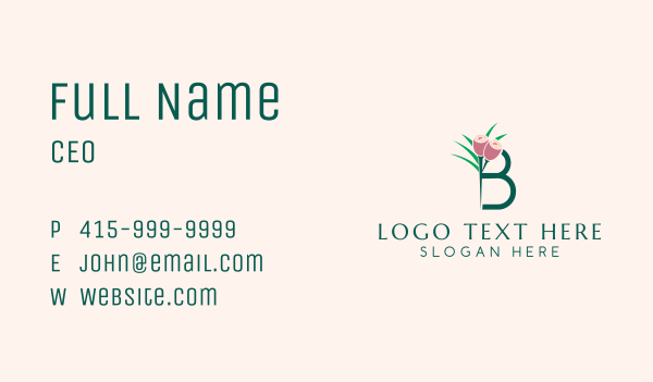 Flower Beauty Letter B  Business Card Design Image Preview