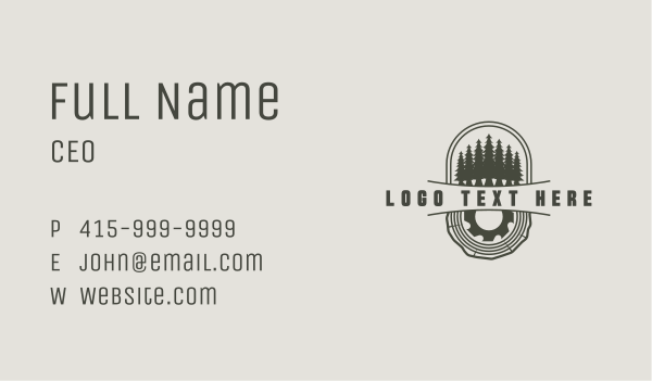 Pine Tree Woodwork Business Card Design Image Preview