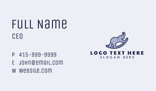 Cute Elephant Toy Business Card Design Image Preview