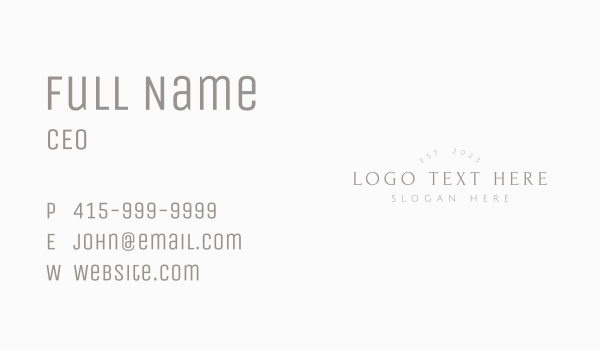 Luxe Elegant Wordmark Business Card Design Image Preview