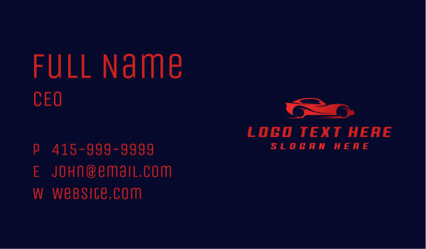 Automobile Race Car Business Card Design Image Preview