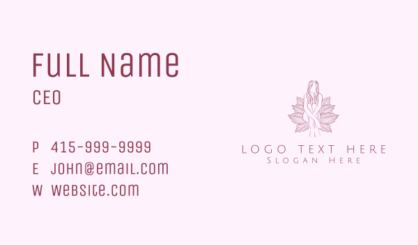 Organic Feminine Leaves  Business Card Design Image Preview