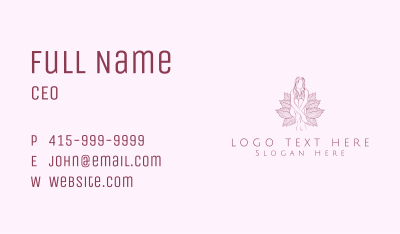 Organic Feminine Leaves  Business Card Image Preview