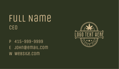 Elegant Cannabis Badge Business Card Image Preview