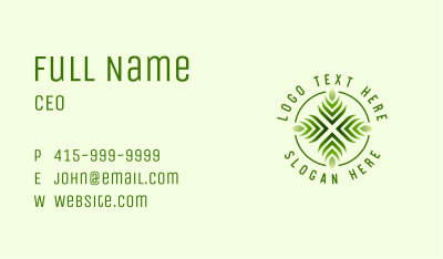 Abstract Green Leaf Business Card Image Preview