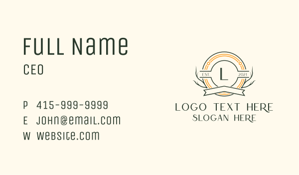 Natural Forest Badge Business Card Design Image Preview