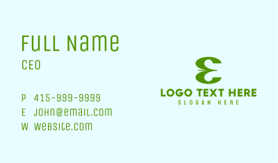 Green Company Letter E Business Card Image Preview