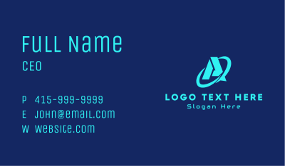 Tech Telecommunication Letter A Business Card Image Preview