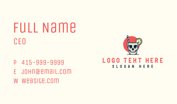 Liquor Mug Skull Business Card Design Image Preview