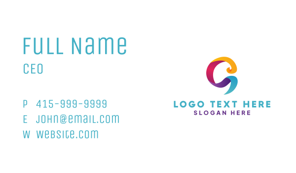 Colorful Ribbon Letter G Business Card Design Image Preview