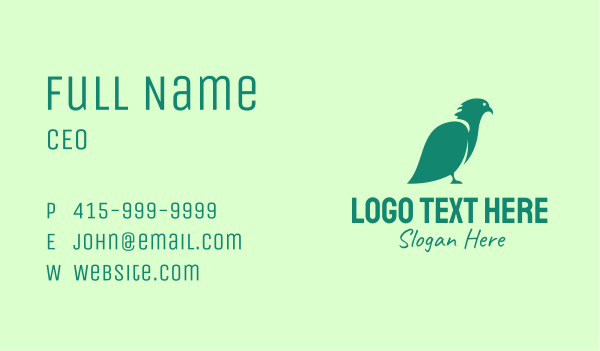 Green Eco Bird Business Card Design Image Preview