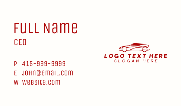 Fast Auto Racing Business Card Design Image Preview