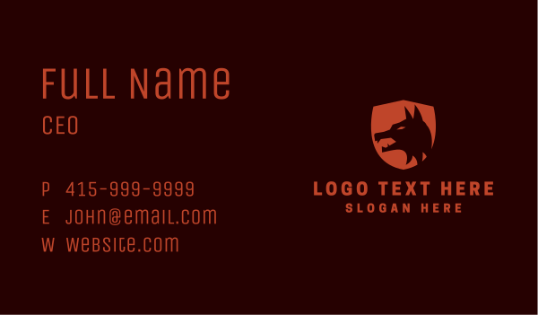 Shield Wolf Gaming Business Card Design Image Preview