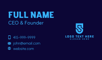 Cyber Security Shield Letter S Business Card Preview