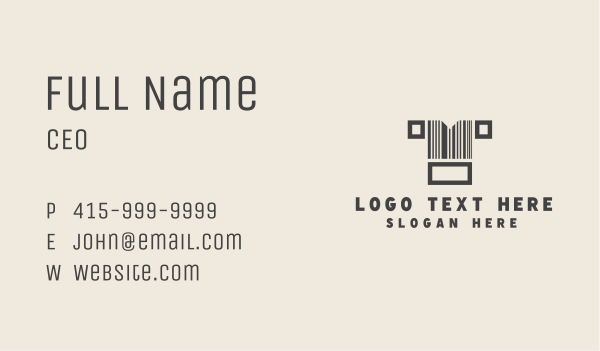 Tshirt Clothing Barcode Business Card Design Image Preview