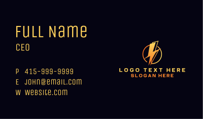 Electric Thunder Bolt Business Card Image Preview