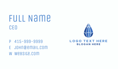 Diamond Crystal Teardrop Business Card Image Preview