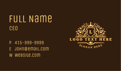 Crown Crest Insignia Business Card Image Preview