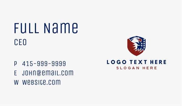 American Eagle Shield Business Card Design Image Preview